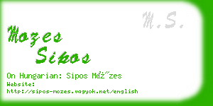 mozes sipos business card